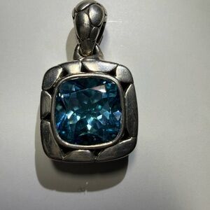 💎💙 John Hardy Vintage 925 Sterling Silver Large Blue Topaz Pendant 💙💎